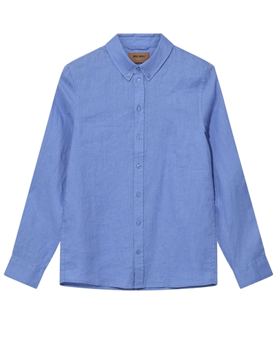 Mos Mosh Gallery - MMGTheo Linen Hemd - Silver Lake Blue